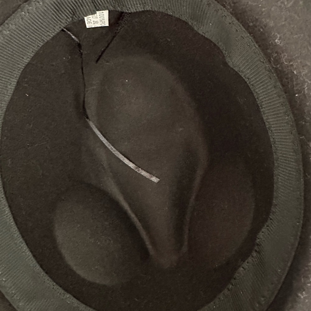 BoHo chic, black hat with removable studded bow - Picture 5 of 11